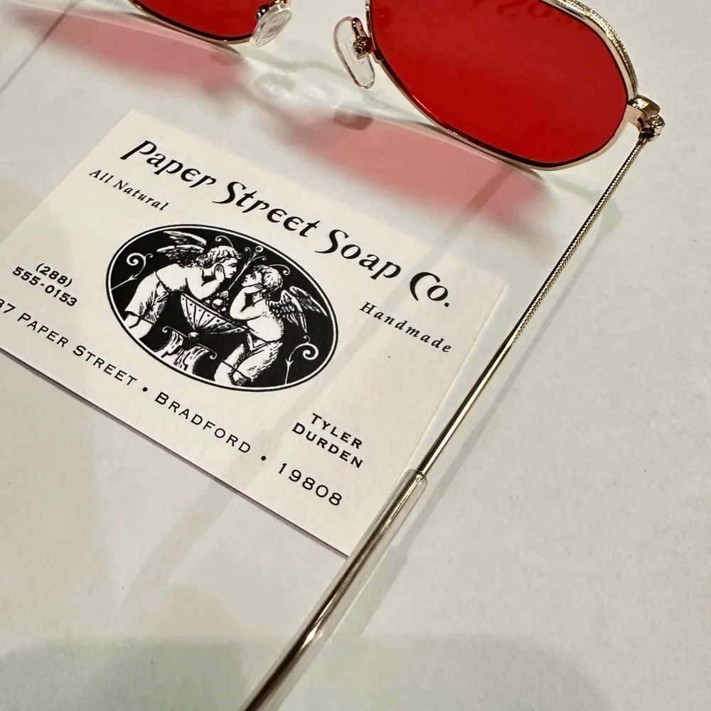 Red Oval Women's Fashion Sunglasses with Gold Frame